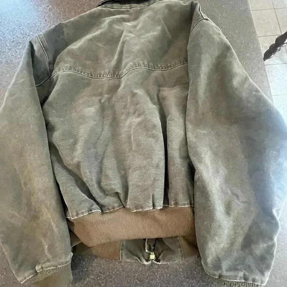 Vintage Carhartt J14 MOS Green Santa Fe Canvas Quilt Lined Jacket Size XXL - Picture 8 of 12